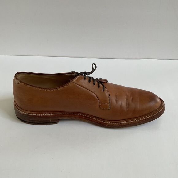 Alden 9501 Natural Chromexcel Plain Toe Blucher Lace Up Dress Shoes 8 D main image 5